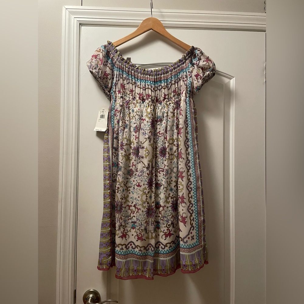 Nicole Miller boho chic off the shoulder dress *NEW WITH TAGS*